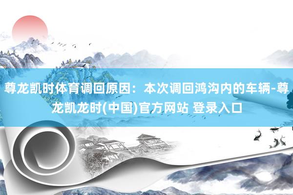 尊龙凯时体育调回原因：本次调回鸿沟内的车辆-尊龙凯龙时(中国)官方网站 登录入口