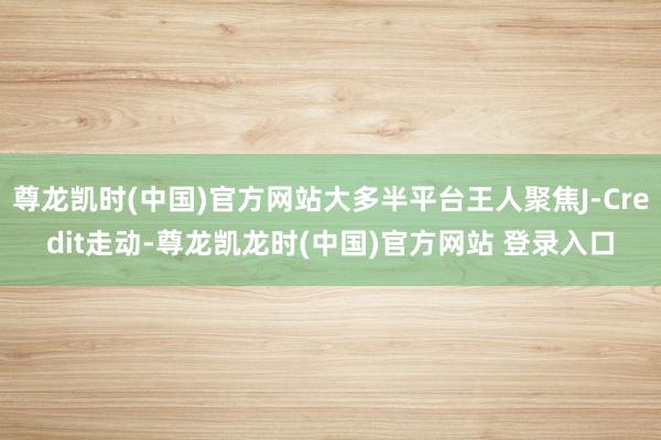 尊龙凯时(中国)官方网站大多半平台王人聚焦J-Credit走动-尊龙凯龙时(中国)官方网站 登录入口